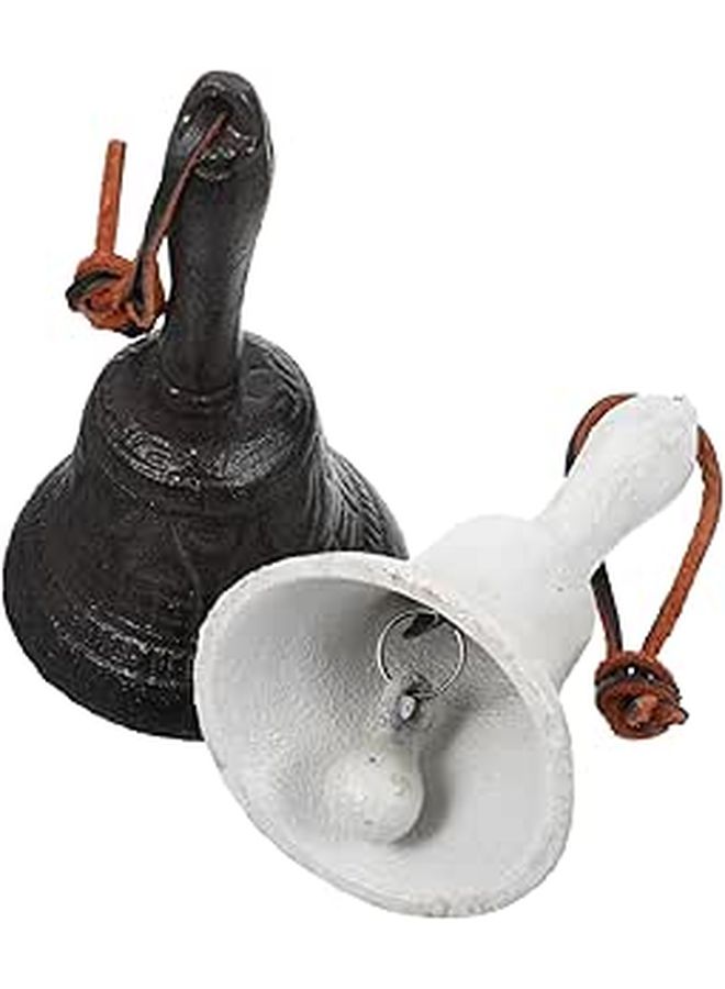 Vintage Iron Desktop Call Bell Set Of 2 With Embossed Design For Home Decor - Image 1