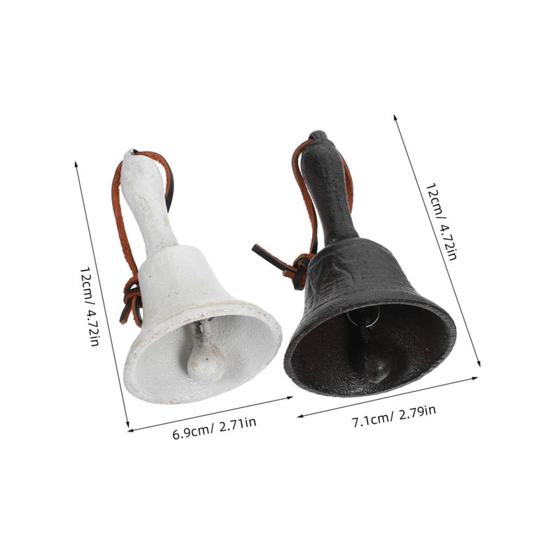 Vintage Iron Desktop Call Bell Set Of 2 With Embossed Design For Home Decor - Image 3