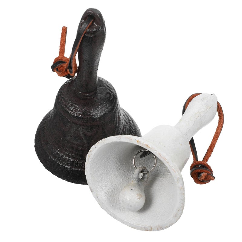 Vintage Iron Desktop Call Bell Set Of 2 With Embossed Design For Home Decor - Image 2