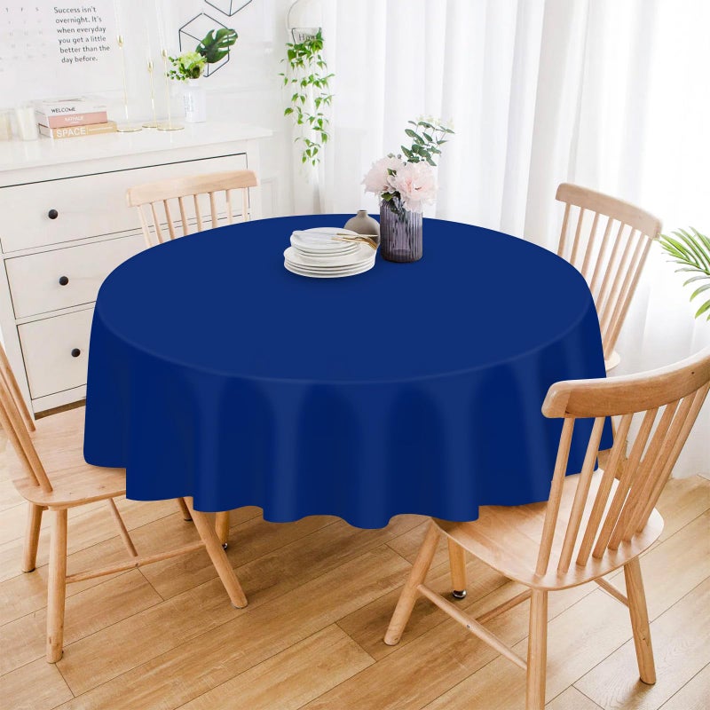 Mulbozy 12 Pack Navy Blue Round Tablecloth, 84 Inches Plastic Table Cover, Premium Disposable Round Party Tablecloth For Restaurant Dinners, Wedding, Grad Party, Baby Shower, Outdoor Camping - Image 2