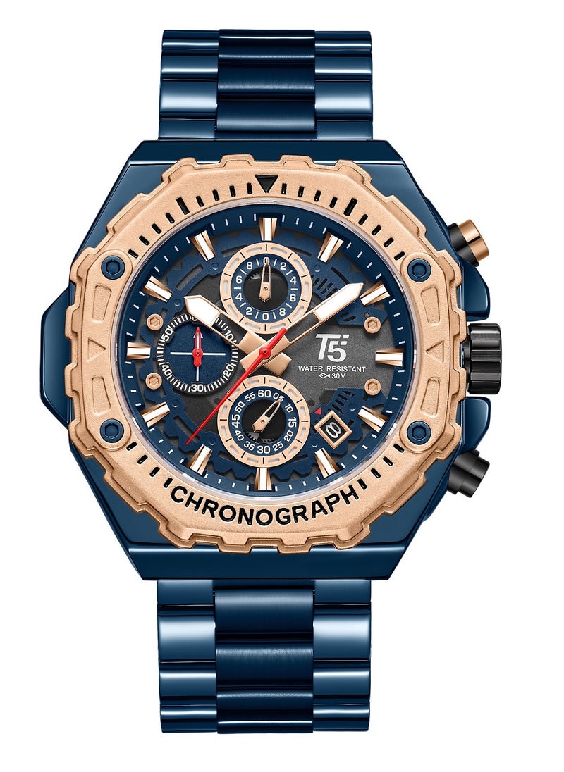 T5 - T5 men’s Chronograph Stainless steel Watch - Image 1