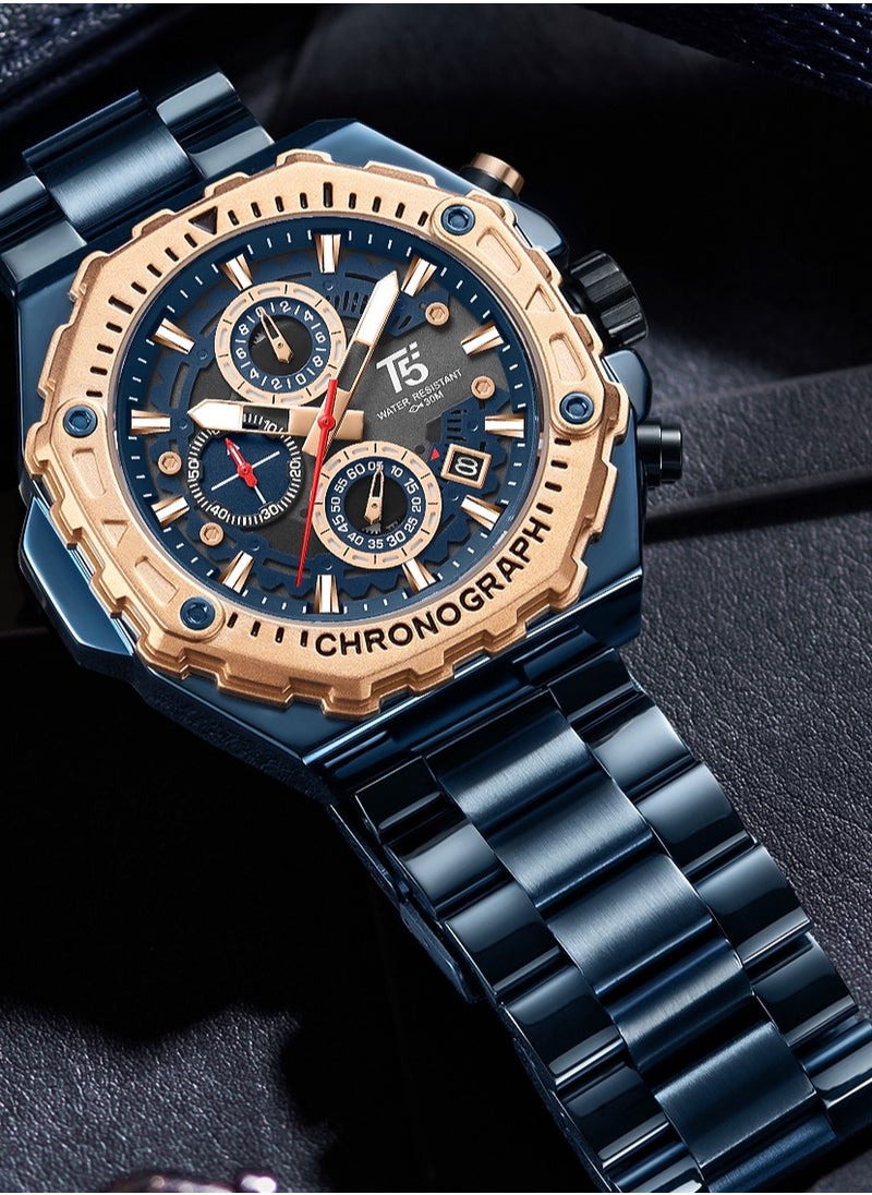 T5 - T5 men’s Chronograph Stainless steel Watch - Image 1