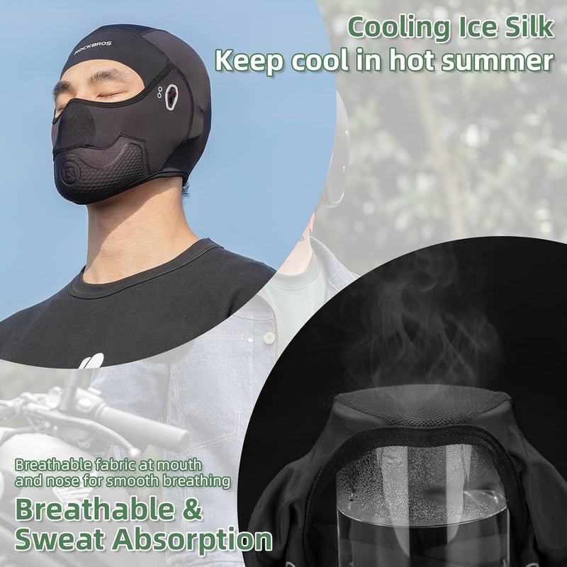 ROCKBROS Cooling Balaclava Mask for Cycling - Breathable Skullcap with Eyeglass Holes - Image 3