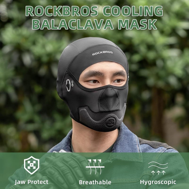 ROCKBROS Cooling Balaclava Mask for Cycling - Breathable Skullcap with Eyeglass Holes - Image 2