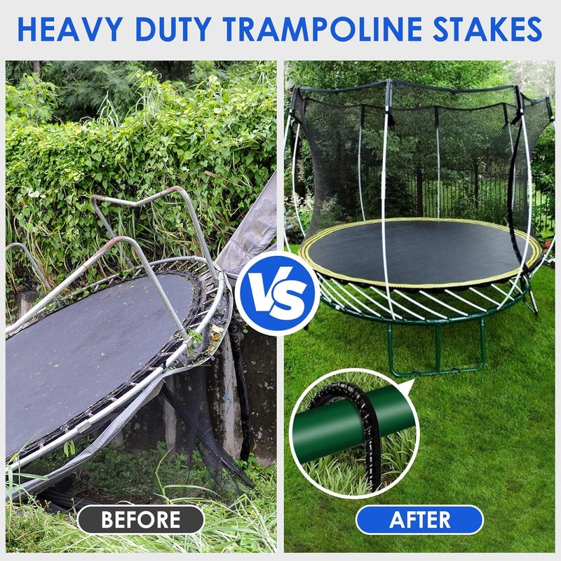 Homwin Trampoline Stakes 12 inches 10-Pack U Stakes for Ground Heavy Duty Trampoline Anchors High Wind Stakes for Fence, Swing Set, Outdoor Decoration and Gazebo - Image 5