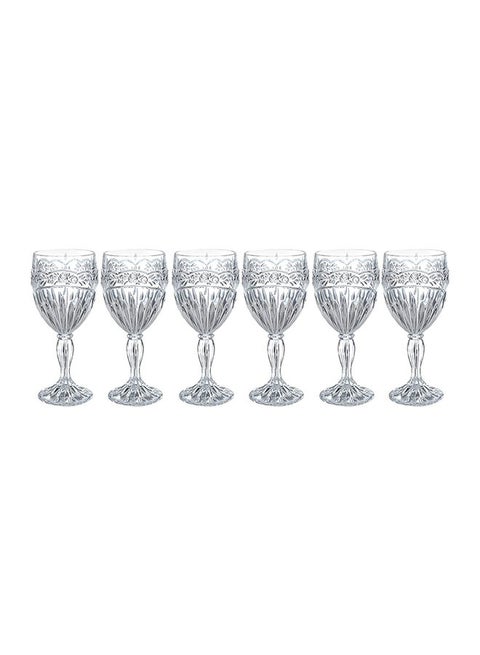 Set Of 6 Crystal Goblet - Clear