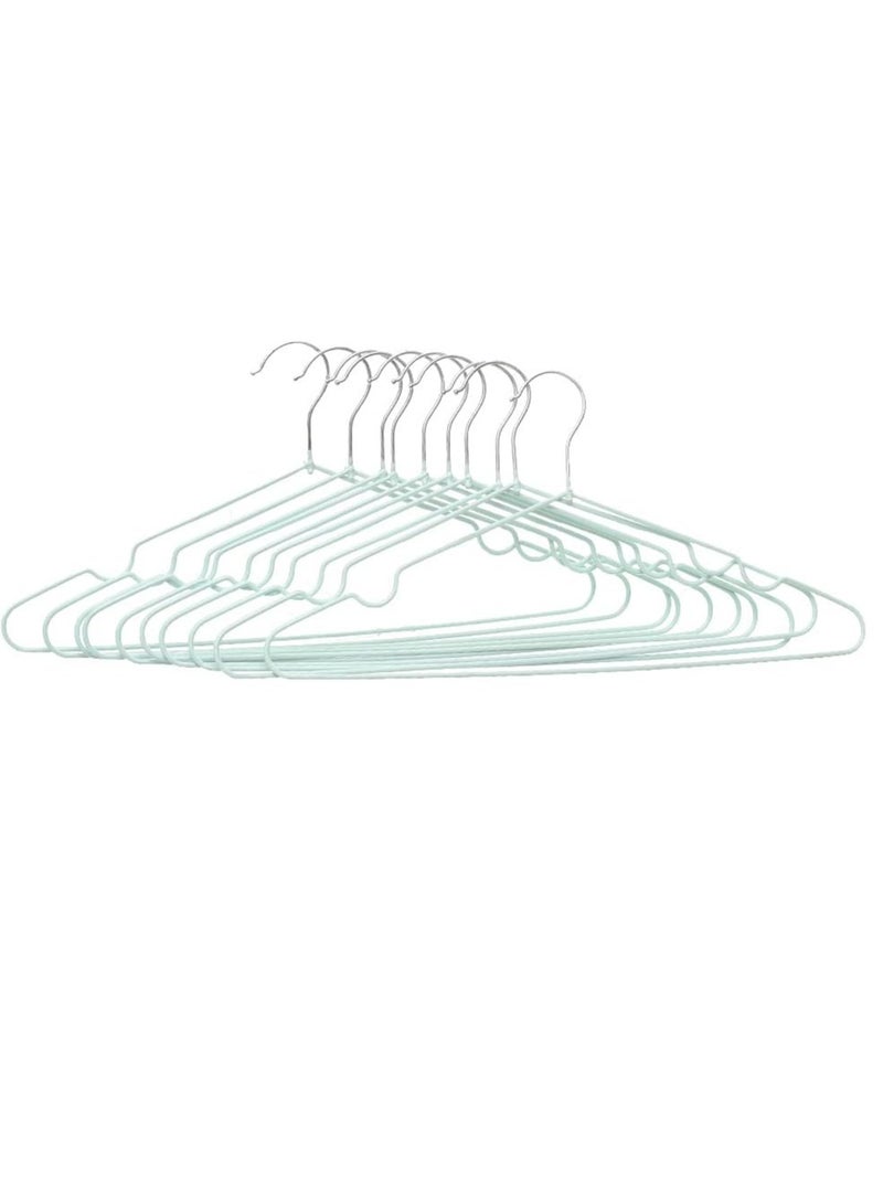 Stainless steel flexible sturdy clothes hangers set with plastic anti skid cover perfect for daily use set of 9 pieces - Image 1