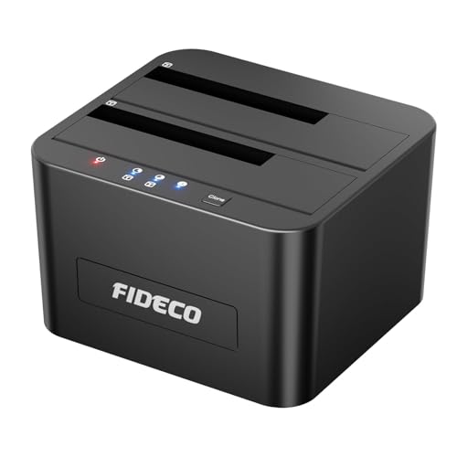 FIDECO External Hard Drive Docking Station Hard Drive Dock for 25 and 35 inch SATA HDD SSD HDD Docking Station with Dual Bay USB 30 Hard Drive Reader Support Offline Clone and UASP - Image 1
