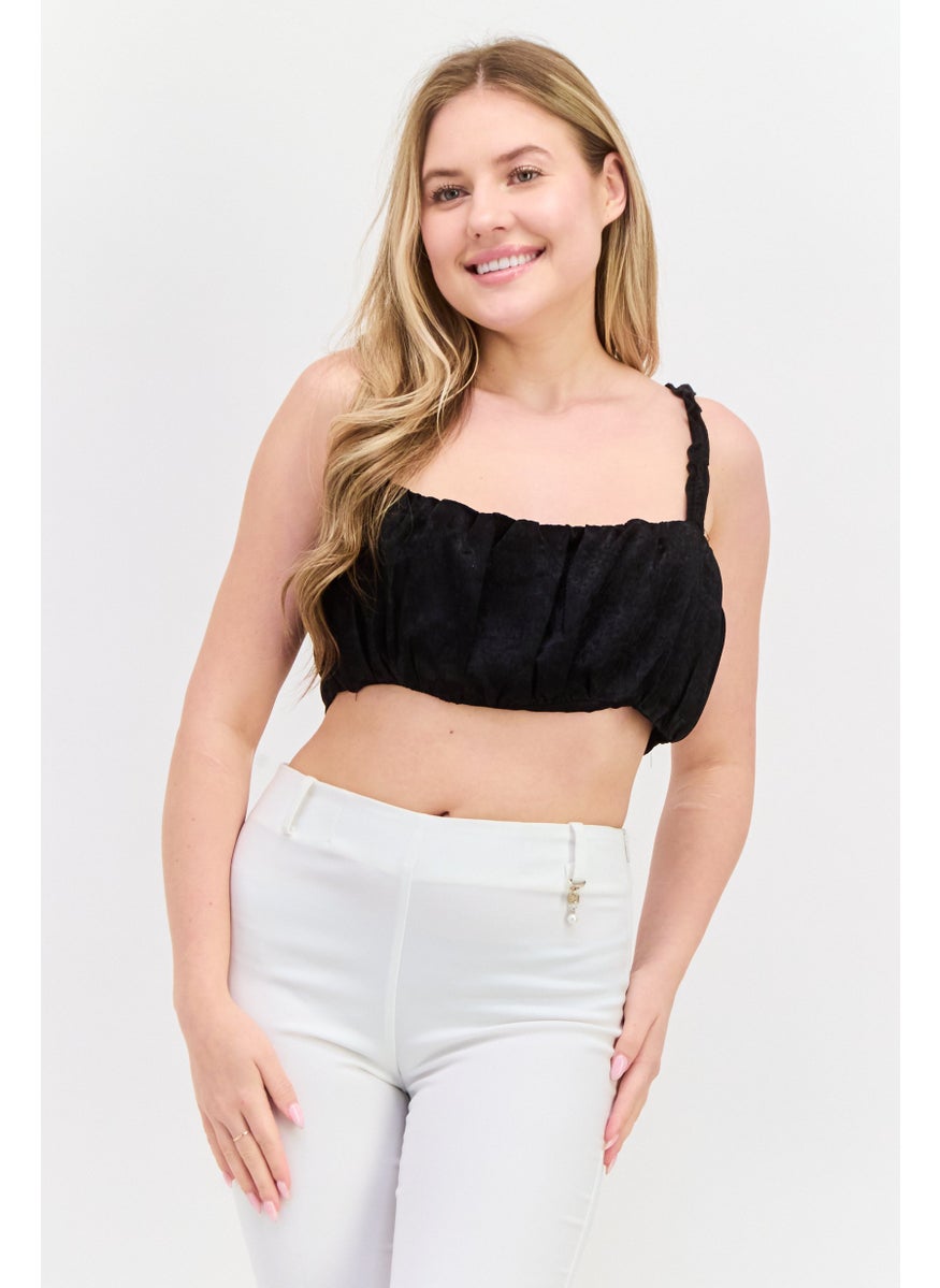 PUBLIC DESIRE Women Square Neck Sleeveless Plain Crop Top,  - Image 1