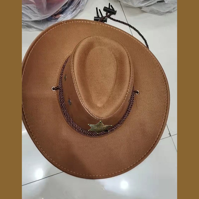 Winter Fedora Hat Unisex British Wide Brim Flat Top Casual  Hat - Image 1