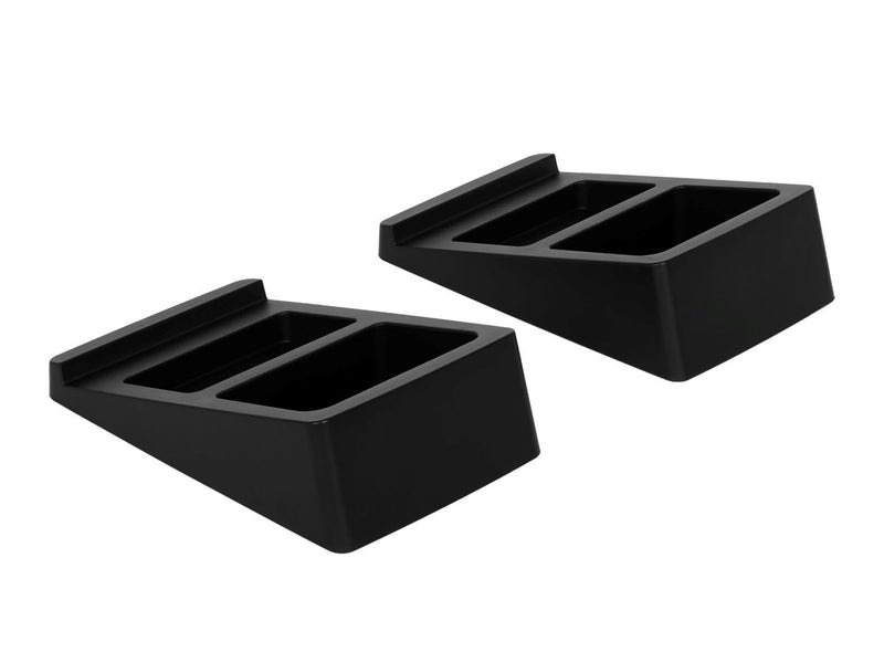 Monoprice Tilted Wedge Desktop Speaker Stands for Medium Sized Speakers Speaker Riser AntiVibration 15 Degrees of Tilt Pair for Bookshelf Speakers and Studio Monitors Black - Image 2