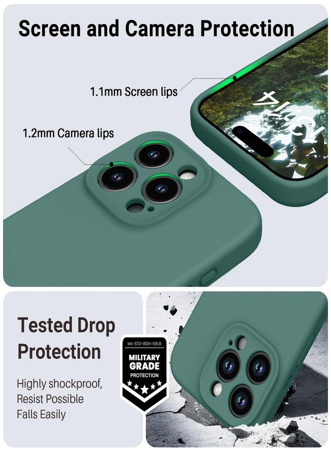 OTOFLY Magnetic for iPhone 16 Pro Case,Compatible with Magsafe,Classic Liquid Silicone Mobile Phone Case,Integrated Camera Control Button,Anti-Scratch Microfiber Lining, Pine Green - Image 4
