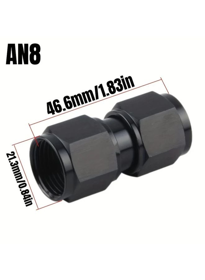 2pcs AN6 Female to Female Straight Swivel Coupler Union Fitting Adapter Aluminum Black - Image 5