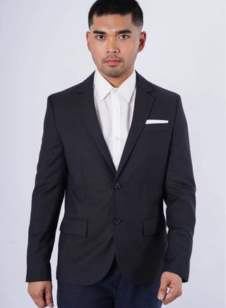 Men’s Tailored Fit Tuxedo Casual Business Blazer in Midnight