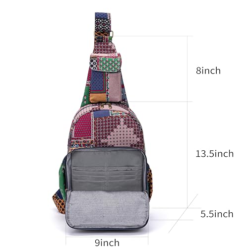 Coton Pose Women sling bag Elephant canvas large boho backpacks bohemian Crossbody Bag (blue) - Image 2