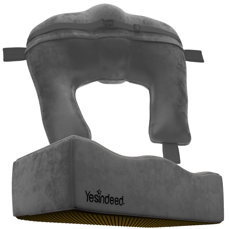 YESINDEED Brazilian Butt Lift Pillow Back Support Dr Approved BBL Foam Pillow Set with Carry Bag Comfortable Firm Recovery Cushion for Post Surgery Sitting Relief Lightweight Portable Grey