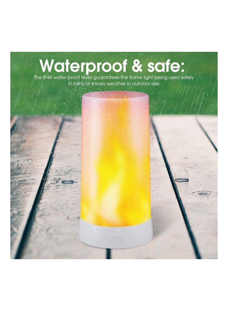 Zikra 2PCS USB Rechargeable LED Flame Effect Lights with Remote & Timer, Waterproof Dimmable Flameless Candles for Home, Party, Garden, and Camping Decoration - Fake Fire Lamps - Image 3