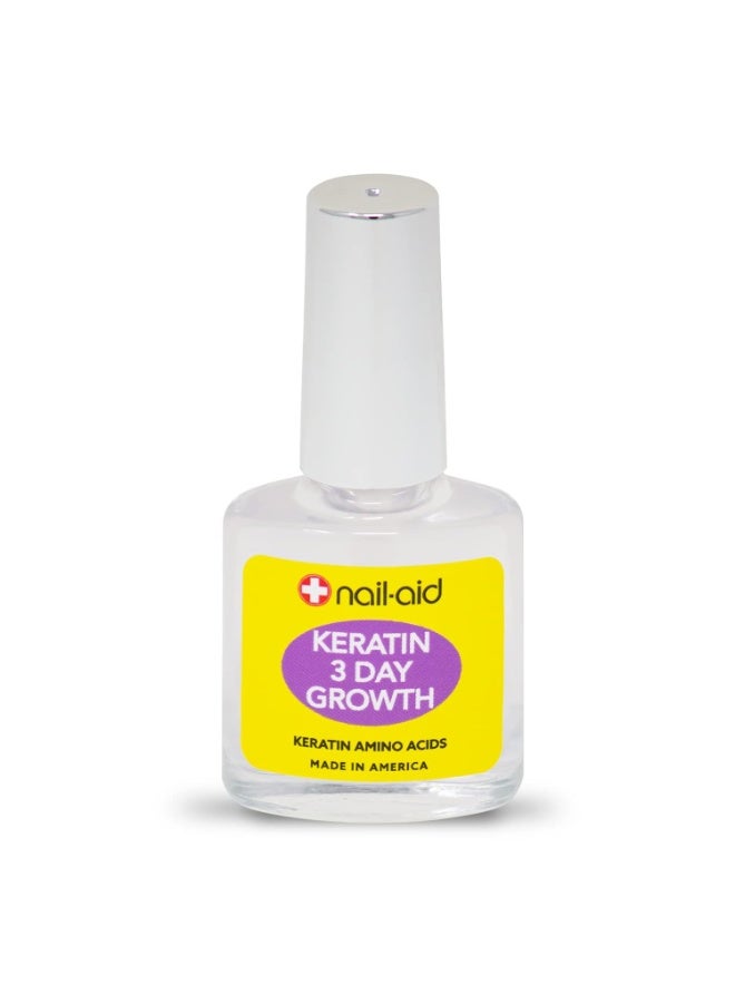 Nail-Aid Keratin 3 Day Growth Nail Treatment & Strengthener, Clear, 0.55 Fl Oz - Image 1
