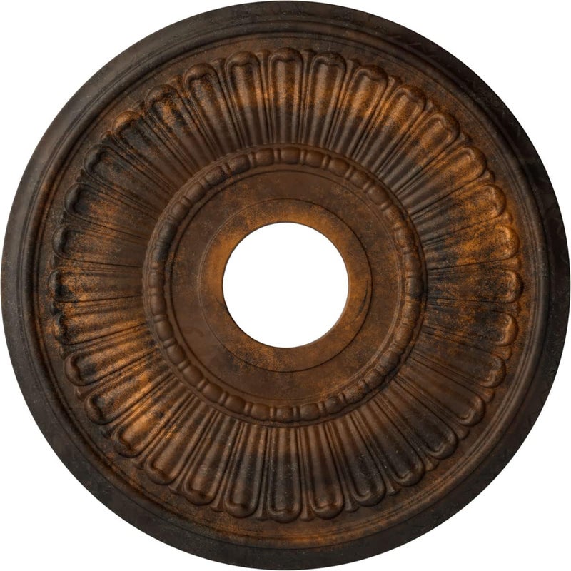 Ekena Millwork 16"OD x 3 5/8"ID x 3/4"P Melonie Ceiling Medallion (Fits Canopies up to 6 3/8"), Hand-Painted Rust - Image 1