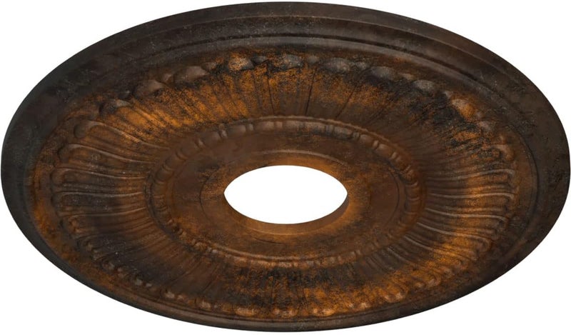 Ekena Millwork 16"OD x 3 5/8"ID x 3/4"P Melonie Ceiling Medallion (Fits Canopies up to 6 3/8"), Hand-Painted Rust - Image 2