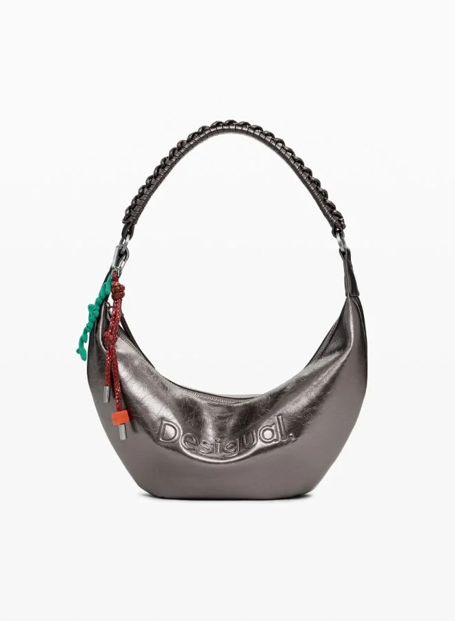 Medium metallic crossbody bag with 3D logo