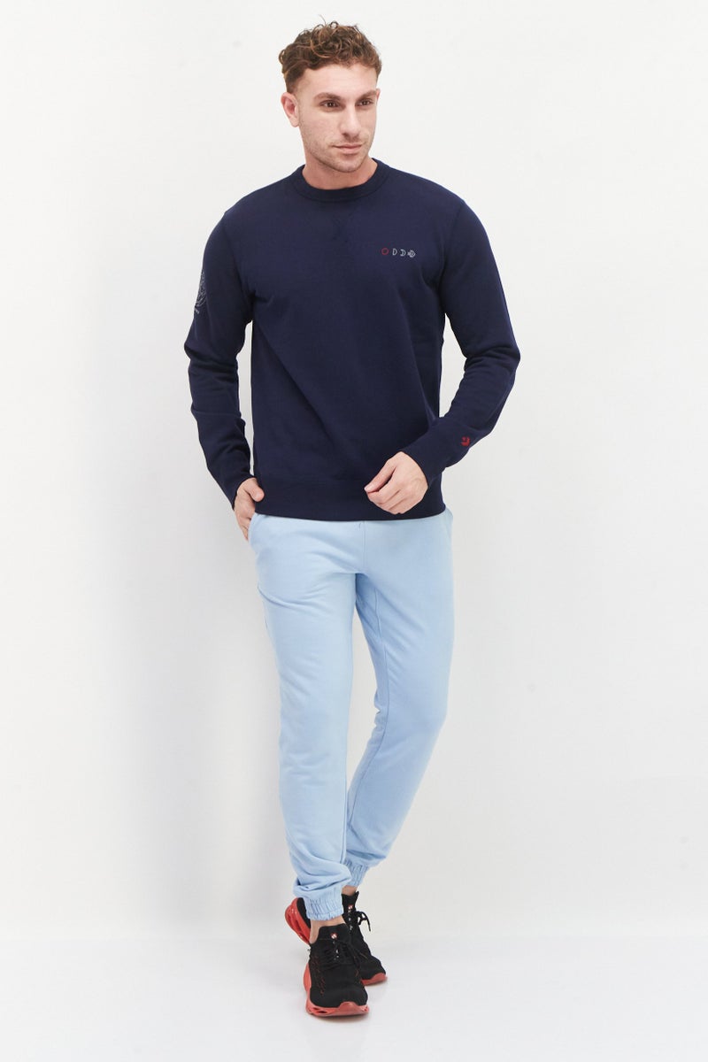 CONVERSE ملابس رياضية للرجال بأكمام طويلة مناسبة، سترة خارجية، لون أزرق داكن - Image 4