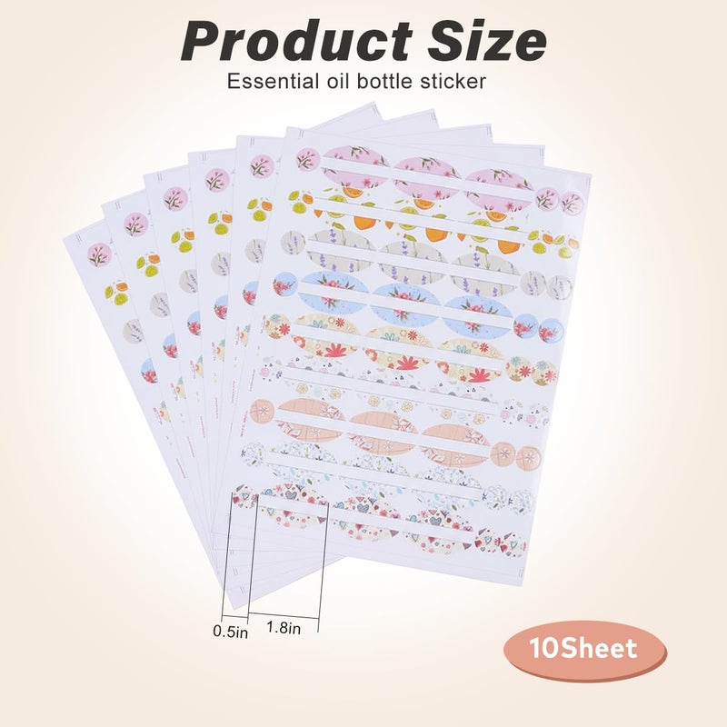 XINGZI 10 Sheets Oval & Round DIY Creative Waterproof Colorful Essential Oils Bottle Labels Cap Stickers Multiple Perfume Bottle Cap Lid Stickers to Keep Organized - Image 2
