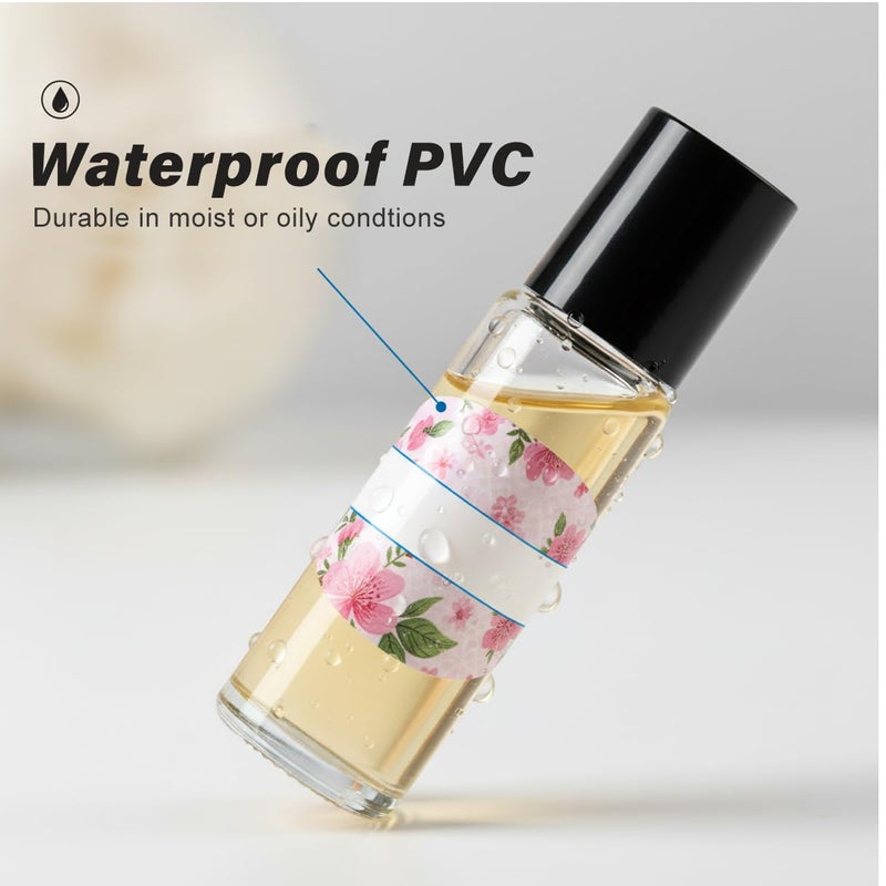 XINGZI 10 Sheets Oval & Round DIY Creative Waterproof Colorful Essential Oils Bottle Labels Cap Stickers Multiple Perfume Bottle Cap Lid Stickers to Keep Organized - Image 4