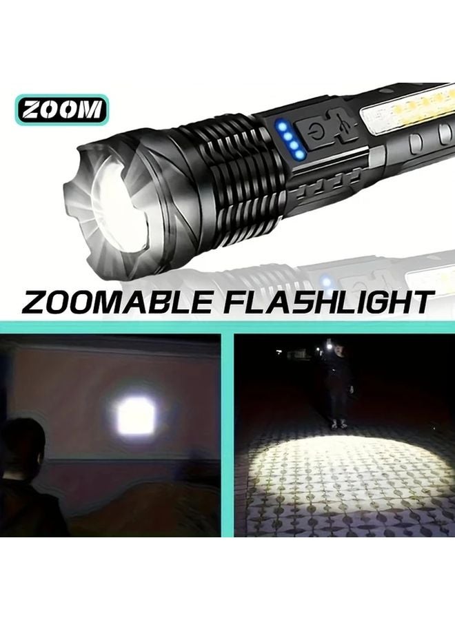 3pcs LED Flashlight 6 Modes USB Rechargeable High Brightness Portable Torch - Image 3