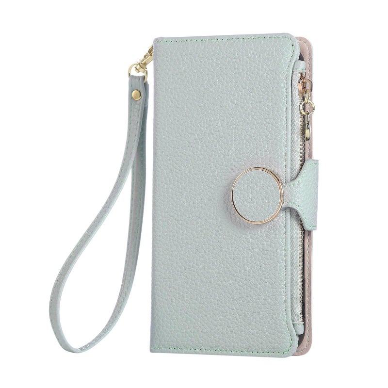 LS Leather Texture Protective Case for Redmi Note 12 Pro with Card Holder and Drop Protection plus Shockproof plus Kickstand plus Strong Magnetic in Blue - Image 1