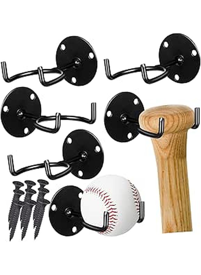 6 Pack Baseball Bat Wall Mount Holder Rack For Sports Equipment Display - Image 1