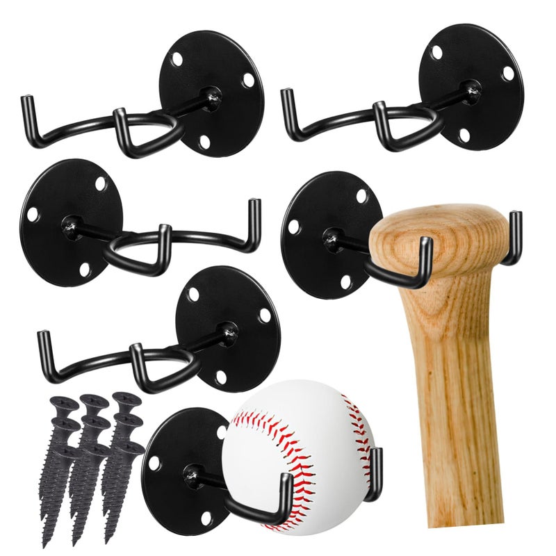 6 Pack Baseball Bat Wall Mount Holder Rack For Sports Equipment Display - Image 2