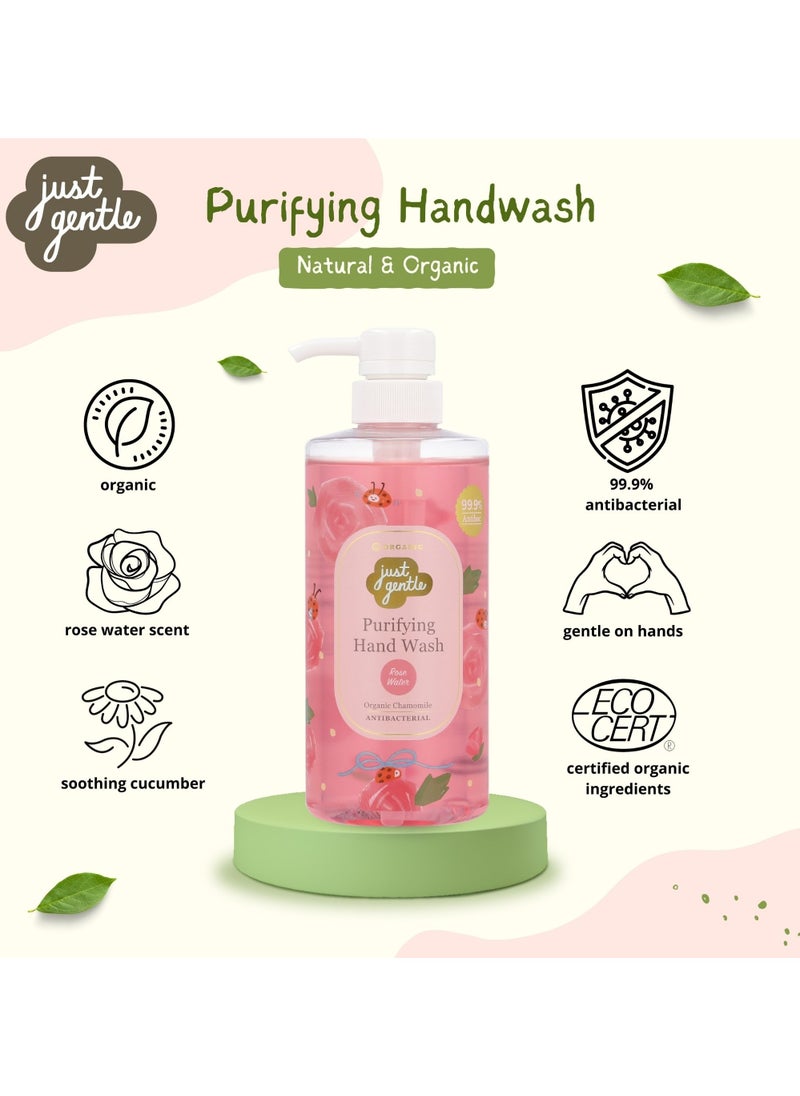 Just Gentle Just Gentle Purifying Hand Wash - Rose Water 99.99% Antibacterial | Gentle on Skin  - Image 4