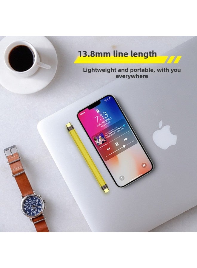 Spot QC4 Line PD Fast Charging Line Type-C Mobile Phone Data Line Laptop Hard Disk USB Soft Board Short Line-Color:C Female-C Male 10GB Yellow Flexible Board Line - Image 4