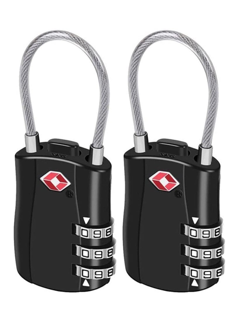 Furtey TSA Approved Luggage Combination Locks(2 Pack,black) Combination Padlock with Alloy Body TSA Lock for Travel Bag, Suit Case, Lockers, Gym, Bike Locks or Other  - Image 1