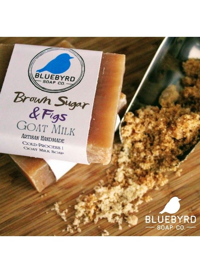 BLUEBYRD SOAP CO. - Brown Sugar Fig Goatsmilk Soap For Women | Handmade Goats Milk Hand & Body Cleanser Bars For Dry Skin | Premium Soap Bar With Rich Scent Extra Moisturizing Made With Organic Sustainable Palm Oil (Fig) - Image 1