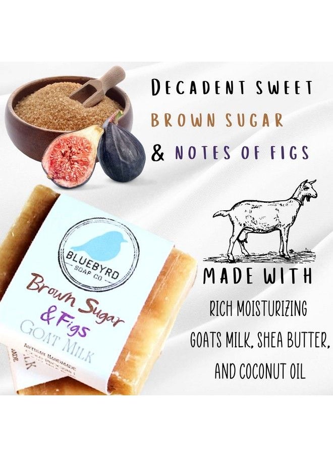 BLUEBYRD SOAP CO. - Brown Sugar Fig Goatsmilk Soap For Women | Handmade Goats Milk Hand & Body Cleanser Bars For Dry Skin | Premium Soap Bar With Rich Scent Extra Moisturizing Made With Organic Sustainable Palm Oil (Fig) - Image 1