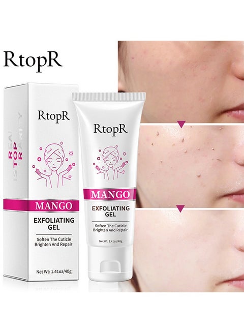 Mango Exfoliating Gel, Peeling Gel, Deep Cleansing Face Exfoliator Scrub, Moisturizing Smoothing Gentle Exfoliating Remove Dirt Tighten Pores Improving Face Skin