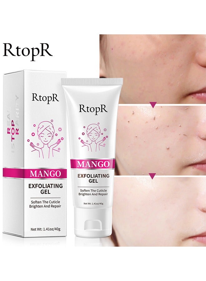 RtopR Mango Exfoliating Gel, Peeling Gel, Deep Cleansing Face Exfoliator Scrub, Moisturizing Smoothing Gentle Exfoliating Remove Dirt Tighten Pores Improving Face Skin - Image 1