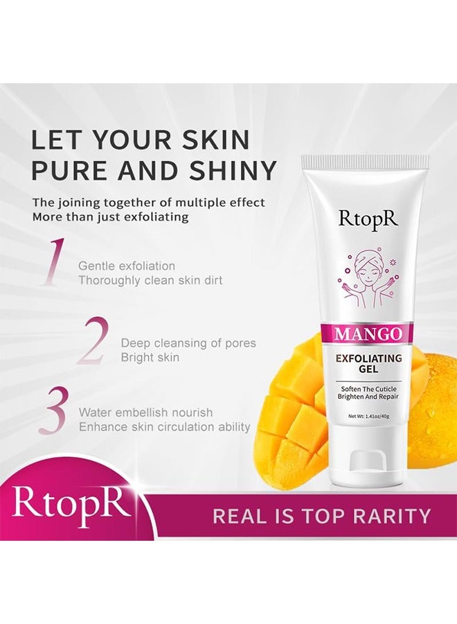 RtopR Mango Exfoliating Gel, Peeling Gel, Deep Cleansing Face Exfoliator Scrub, Moisturizing Smoothing Gentle Exfoliating Remove Dirt Tighten Pores Improving Face Skin - Image 2