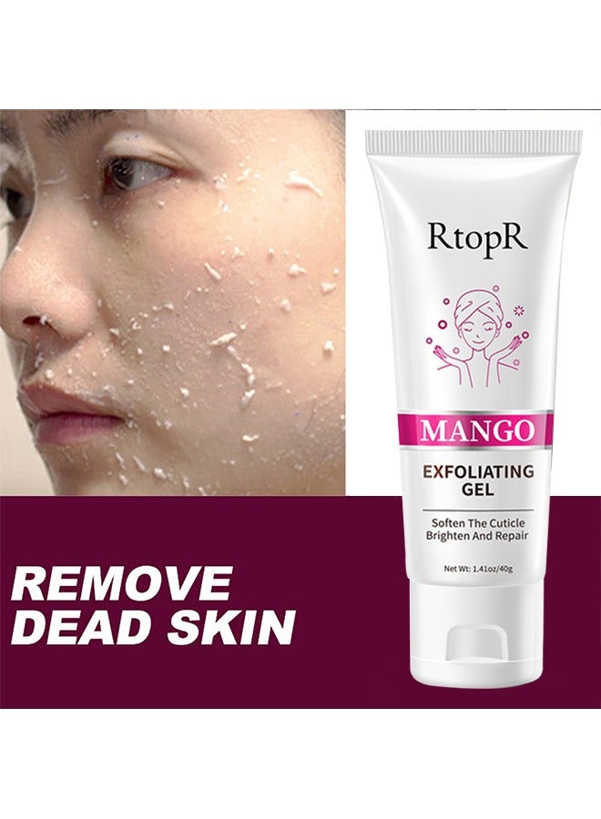 RtopR Mango Exfoliating Gel, Peeling Gel, Deep Cleansing Face Exfoliator Scrub, Moisturizing Smoothing Gentle Exfoliating Remove Dirt Tighten Pores Improving Face Skin - Image 5