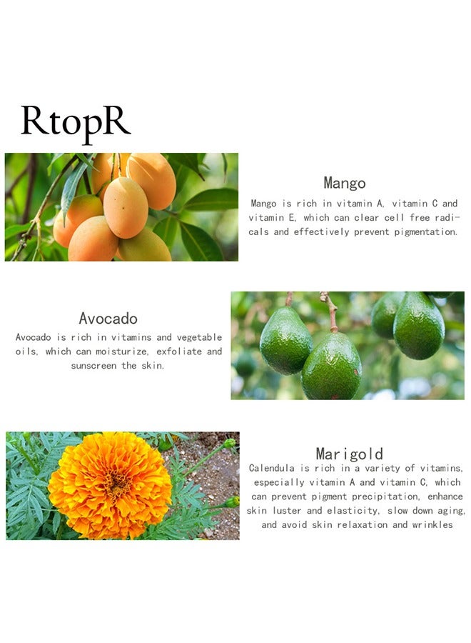 RtopR Mango Exfoliating Gel, Peeling Gel, Deep Cleansing Face Exfoliator Scrub, Moisturizing Smoothing Gentle Exfoliating Remove Dirt Tighten Pores Improving Face Skin - Image 4