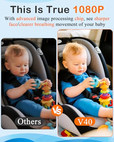 Wkzay 7-Inch Car Camera for Baby: AHD 1080P Display with Real-Time Monitoring - Clear Night Vision Easy Setup Carseat Camera for 0-3 Years Infants - Image 3