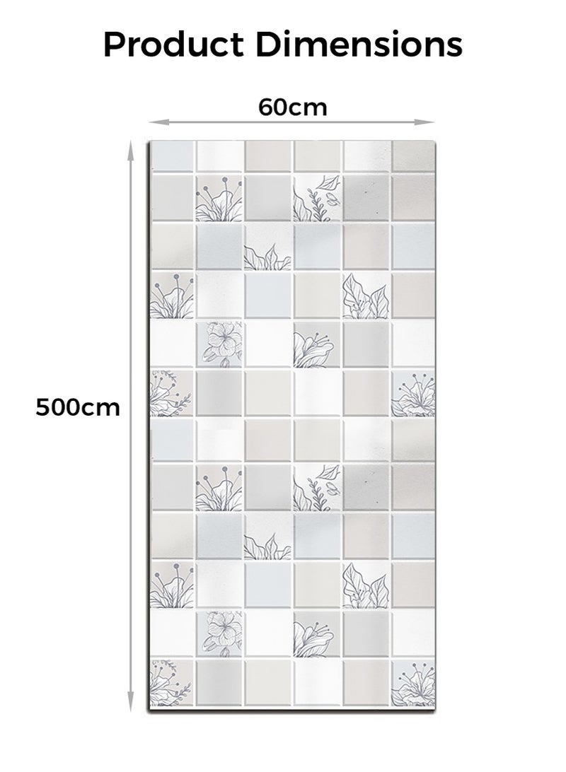 عنيد لفة واحدة من ورق جدران مقاوم للزيت والماء، ملصق حائط مقاوم للزيت والماء للمطبخ، ورق جدران مقاوم لدرجات الحرارة العالية، ملصق حائط للمطبخ والحمام (60 × 500 سم) - Image 2