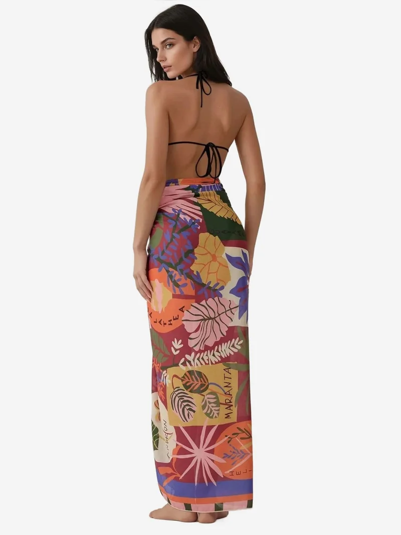 HICCUP Multicolor Printed Beach Maxi Cover-Up for Women | Best Price UAE