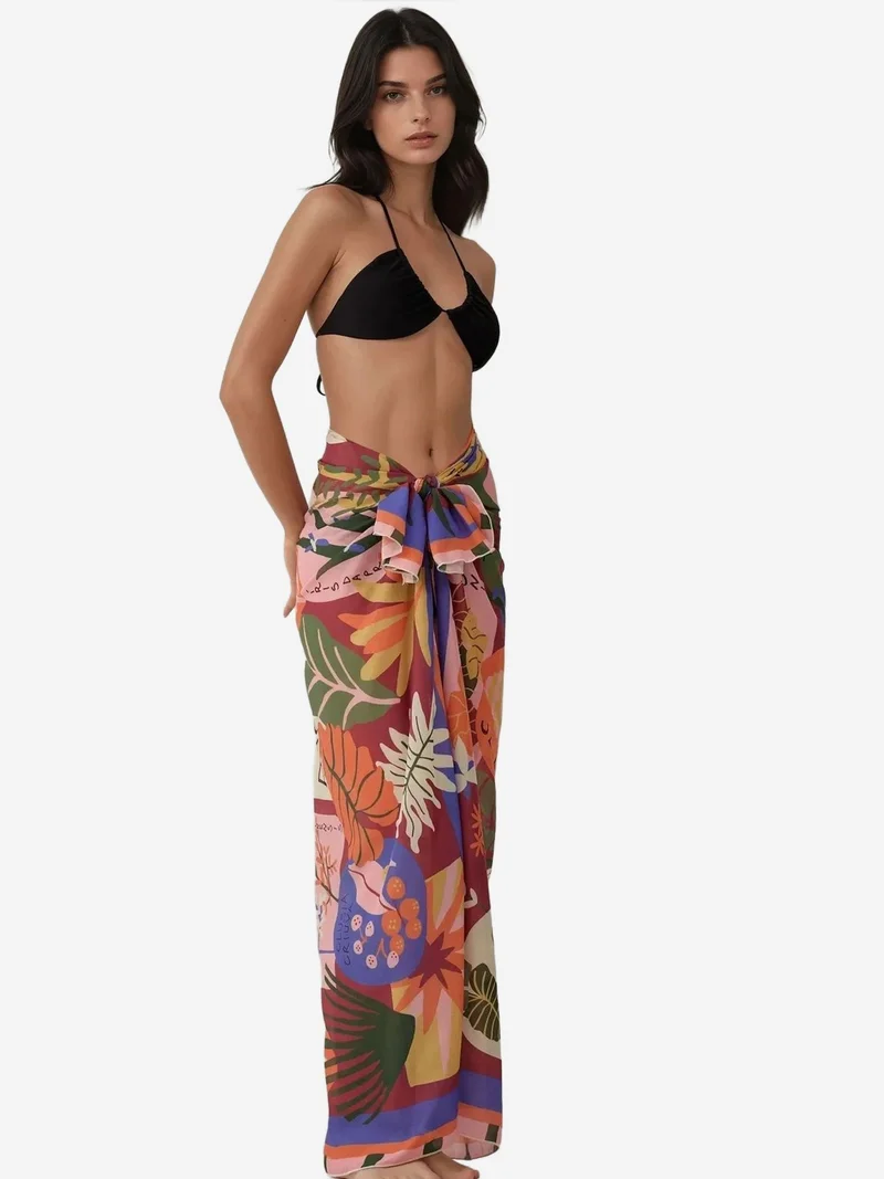HICCUP Multicolor Printed Beach Maxi Cover-Up for Women | Best Price UAE