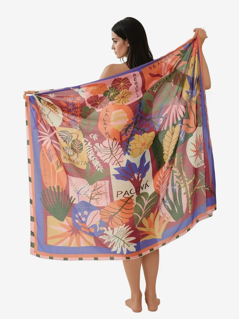 HICCUP Multicolor Printed Beach Maxi Cover-Up for Women | Best Price UAE