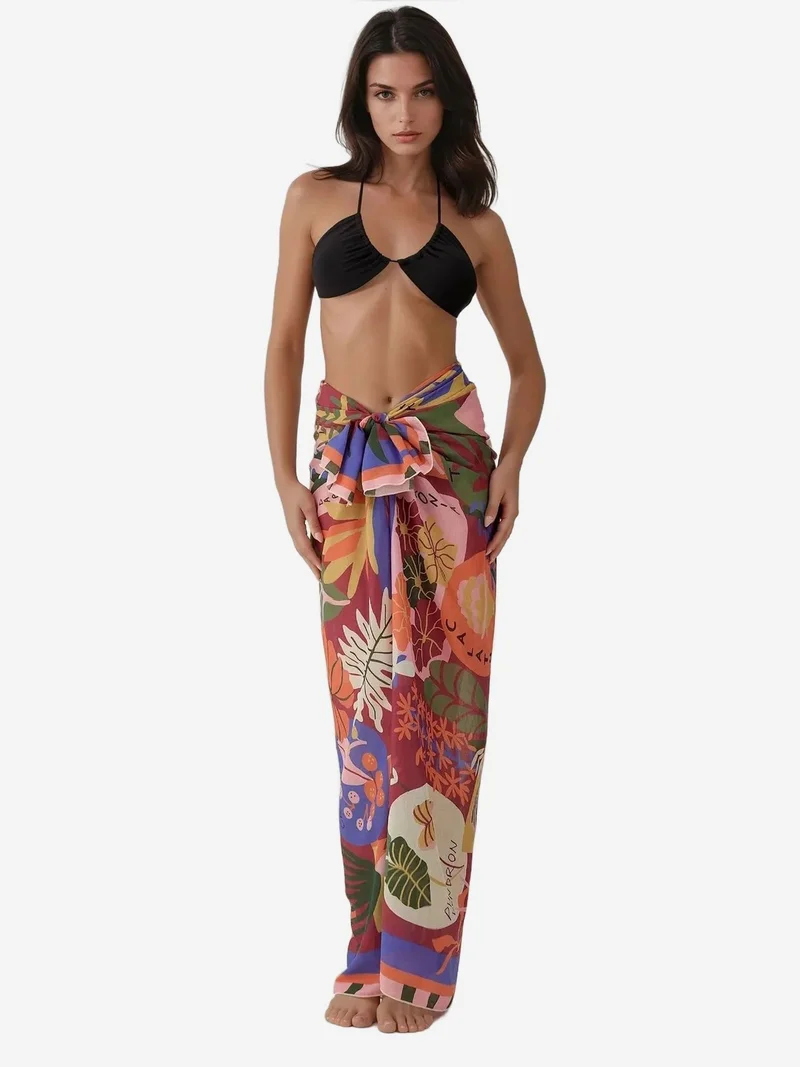 HICCUP Printed Beach Maxi Cover-Up