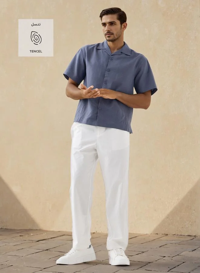 Iconic Iconic Regular Fit Pleated Pants with Flexi Waist and Pockets