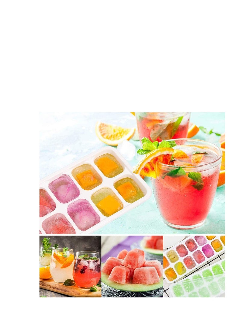 SYOSI Ice Cube Trays 3 Pack Easy-Release and Flexible 14-Ice Trays with Spill-Resistant Removable Lid BPA free Flexable Durable Stackable and Dishwasher Safe - Image 5